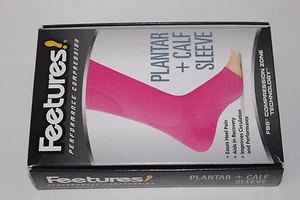 Feetures Plantar + Calf Sleeve SMALL ELECTRIC PINK PC7506701 NEW - Picture 1 of 7