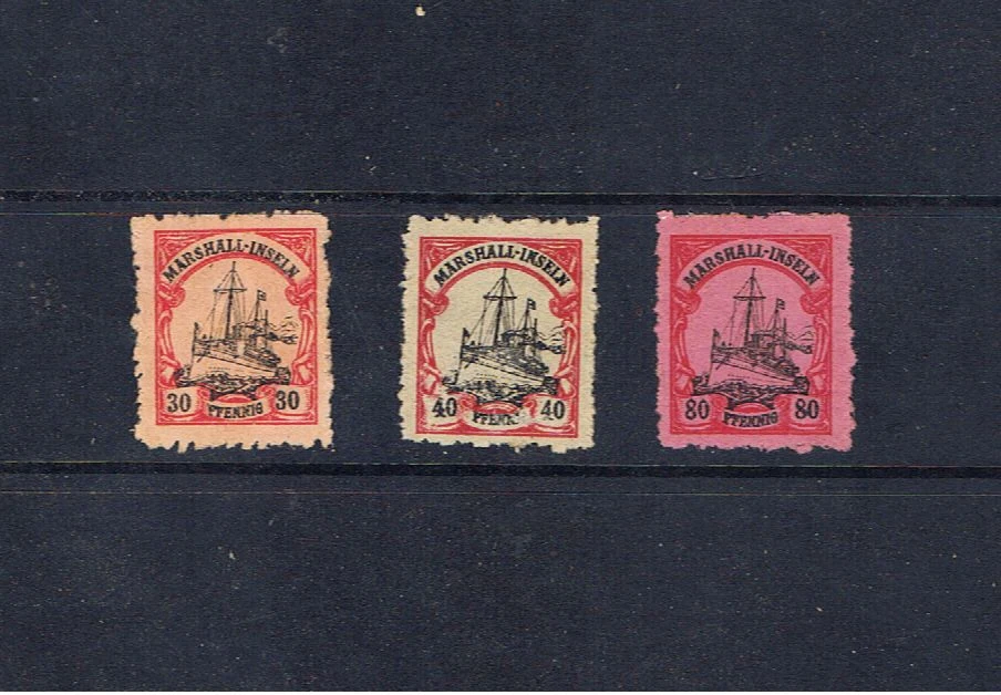 FOURNIER FORGERY MARSHALL ISLANDS 30pf, 40pf,and 80pf - Image 1 of 1
