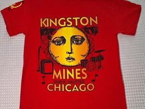 Kingston Mines Chicago Blues Center Music Souvenir Red Cotton T-shirt Size S - Picture 1 of 9