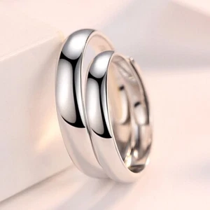 Glatt Partnerringe Sterling Silber 925 Trauringe Damen Herren Ring - Bild 1 von 4