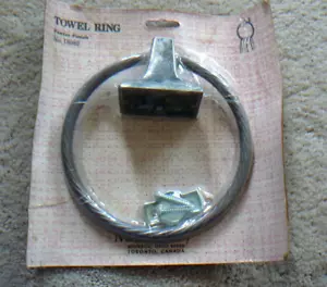 MIAMI CAREY Vintage ZINNHANDTUCHRING BADEZIMMERBESCHLAG - VERSIEGELT AUF KARTE NOS - Bild 1 von 3