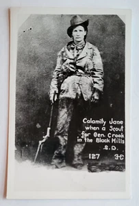 C 1940s RPPC 1870s PHOTO CALAMITY JANE SCOUT GEN GEORGE CROOK BLACK HILLS SD - Bild 1 von 2