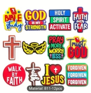 12pcs/set Religious Series Shoe Charm Clogs Charm Detachable Shoe Buckle - Picture 1 of 3