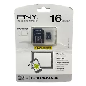 PNY 16 GB microSD High Capacity (microSDHC) with Adapter and Case NJ128905 - Picture 1 of 4