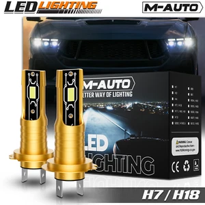 Pair H7 6500K LED Headlight Bulb High/Low Beam Fog Lamp Daytime Running Lighting - Foto 1 di 12