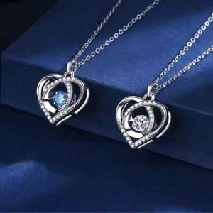 Collar colgante Love Heart circonio azul - Imagen 1 de 14