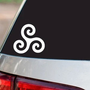 Triskele Dreifach Spiral Aufkleber Celtic alle Chrom & normale Vinyl Farben - Bild 1 von 2