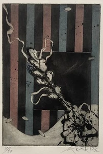 Araki, Tetsuo Le Rideau.   Eine original signierte Radierung. - Bild 1 von 4