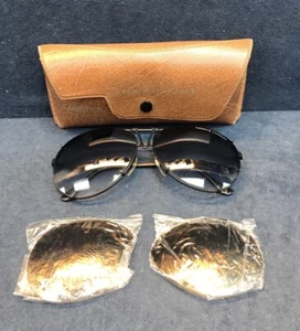 Gafas de sol vintage Carrera Porsche Design negras aviador con estuche y nuevas inclinaciones marrones - Imagen 1 de 13
