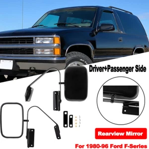 Side View Manual Mirrors Pair Set For 1980-97 Ford F350 Ranger Truck - Picture 1 of 9