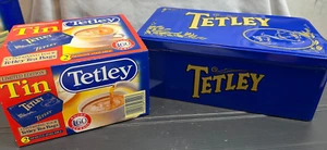 Tetley Blue Trad Tea Tin Caddy - 160 BAG - Vintage Food, Drink - with card wrap - Picture 1 of 7