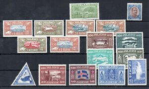 ICELAND , 1930 , very nice lot ONLY better / scarce stamps , MH