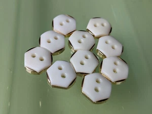 10x Botones de Plástico - 12mm - "Oro Blanco" - Botones de Blusa, Botones de Muñeca - Imagen 1 de 1