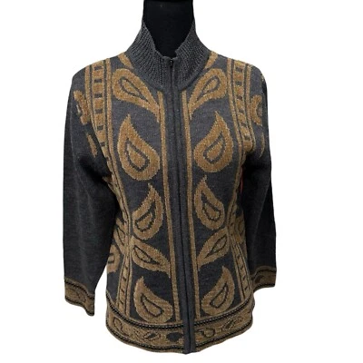 Pendleton Suéter Mujer Pequeño Gris Cárdigan Cremallera Completa Lana Acrílico Chaqueta De Colección Foto 1 de 4