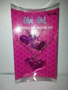 Girls Heart Pink Necklace & Dangle Earrings Ann Maura Accessories LOT OF 19 - Picture 1 of 2