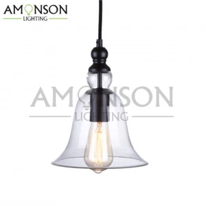NEW AMONSON LIGHTING Rustic Glass Pendant Light - Picture 1 of 17