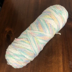 Vintage Baby Sport Variegated Yarn White Pink Blue Yellow Soft And Pretty Skein - Picture 1 of 5