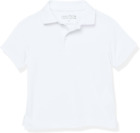 Boys' School Uniform Short Sleeve Polo Shirt, Button Closure, Moisture Wicking P