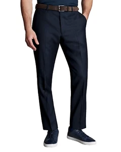 CHARLES TYRWHITT * NEW * W38 L32 NAVY WOOL SUIT TROUSERS MEN'S SLIM FIT RRP £100 - Picture 1 of 15