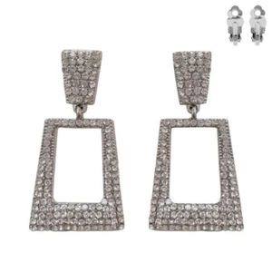 PENDIENTES CLIP PLATA PIEDRAS TRANSPARENTES (166) - Imagen 1 de 1