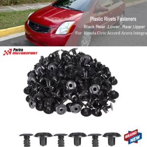 Clips de revestimiento de guardabarros negros retenedor de empuje para Honda Civic Accord Acura Integra 100X - Imagen 1 de 10