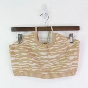 Halter corto tejido algodón emporio tostado talla L - Imagen 1 de 3