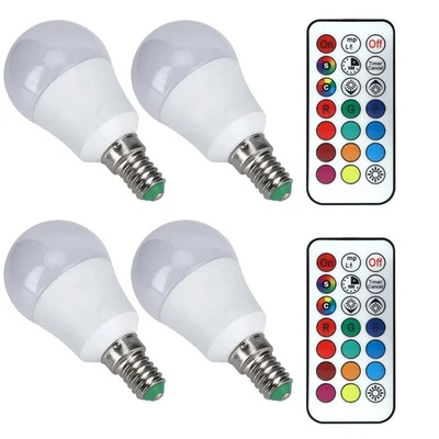 E14 RGB+Warm White 3000K 45W LED RGB Bulb Light Colorful Changeable Remote C HOT - Image 1 of 4