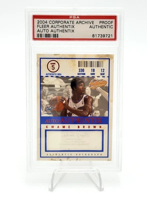 2004 Fleer Authentix - Kwame Brown - 自动证明 - PSA - 华盛顿奇才 — 第 1/2 张图片