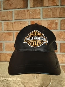 Harley Davidson Echtleder Baseball Cap Herren schwarz bestickt #2403 - Bild 1 von 9