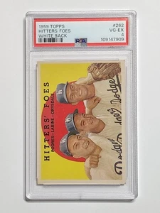 1959 Topps #262 Hitters Foes espalda blanca Drysdale Dodgers PSA 4 en muy buena condición-excelente - Imagen 1 de 2
