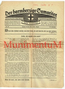 Der barmherzige Samariter. Evangelisches Wochenblatt. Nassau. Herborn 1940 87.Jg - Bild 1 von 3