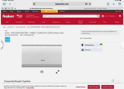 Gree - VIR12HP230V1BH - VIREO 12,000 BTU 230V (Returns not accepted)