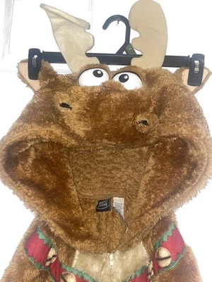PELUCHE 1 PIEZA RENO ALCE CREMALLERA FRONTAL NAVIDAD DISFRAZ ADULTO TALLA MED Foto 1 de 4