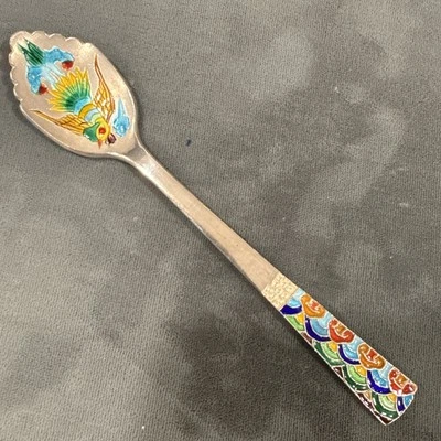 Corea del Sur 99% Plata Coleccionable/Decorativo/Regalo Esmalte Cuchara 28gr./130mm Foto 1 de 4