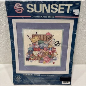 Kit punto croce tramonto (dimensioni) #13596 cuci molto dolce vintage 1994 topi nuovo - Foto 1 di 5