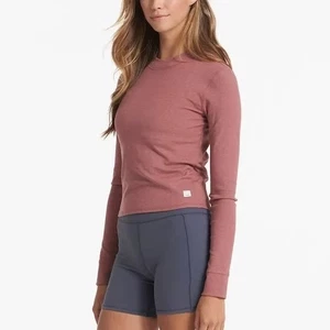Vuori Damen Langarm Mudra Fitted Tee in Rosewood Heather Größe Medium - Bild 1 von 5
