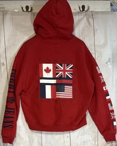 Tommy Hilfiger Hoodie Herren Small Rot 90s Capsule Flag Limited Edition Sweatshirt - Bild 1 von 10