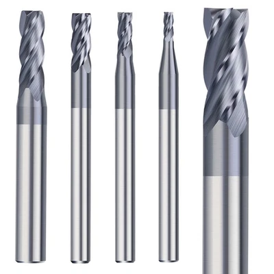 XCAN 5x 2-6mm Solid Carbide End Mill 4 Flute AlTin Milling Cutter Slot Drill Bits