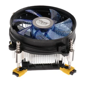 Refroidisseur CPU Aluminium avec Ventilateur Radiateur Dissipateur thermique pour LGA 775 115 Bleu - Photo 1/7