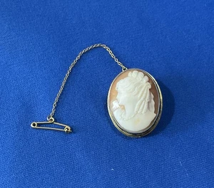 Vintage Silver Cameo Brooch .900 - Picture 1 of 11
