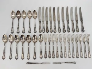 KRUPP BERNDORF POSATE STILE LIBERTY 37 PEZZI DECORAZIONE FLOREALE ANNI 90 ARGENTO - Foto 1 di 10