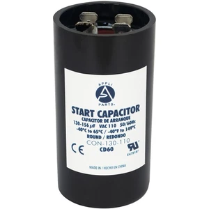 Appli Parts motor start capacitor 130-156 Mfd (microfarads) uF 110-125 VAC unive - Picture 1 of 8