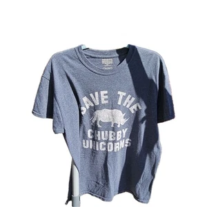  Gildan Save the Chubby Unicorns Kurzarm T-Shirt - Größe L  - Bild 1 von 8