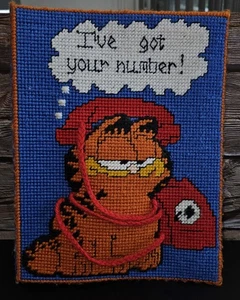 Copertina cartella punto croce Garfield unica vintage per cartella scuola anni 80 - Foto 1 di 6