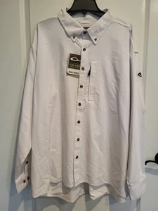 NEW Drake Clothing Company Cotton White Button Down Long Sleeve Mens 2XL Oxford - Picture 1 of 24