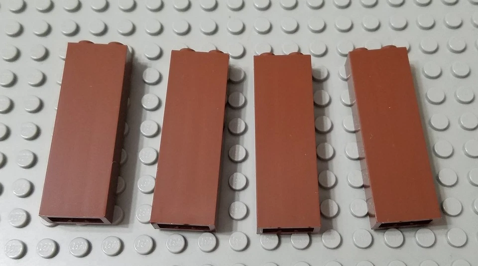 LEGO New Lot of 4 Reddish Brown 1x2x5 Castle Wall Building Bricks - Image 1 of 1