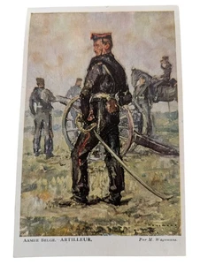 Postcard Belgium Armee Belge Artilleur C-1910 Military Artillery Officer Jones - Picture 1 of 6