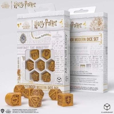 HARRY POTTER. SET DE DADOS MODERNO DE GRYFFINDOR JUEGOS DE ROL Q-WORKSHOP NUEVO - Imagen 1 de 4