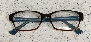 Jean La Font "Lin 5020" Eyeglasses Brown Blue Frames Used Very Nice Some Wear - Picture 1 of 7