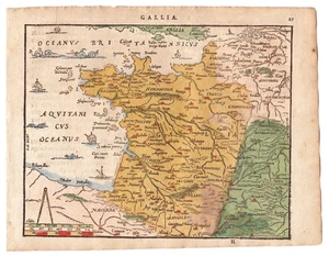 France Frankreich woodcut carte map Karte Heyns Ortelius 1598 - Bild 1 von 1